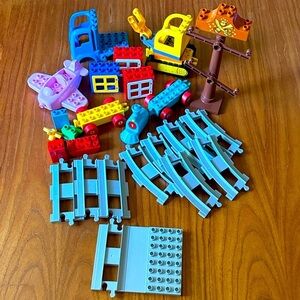 Lego Duplo Train Construction Cars Airplane Transportation Extra Pieces Set